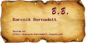 Barcsik Bernadett névjegykártya