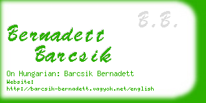 bernadett barcsik business card